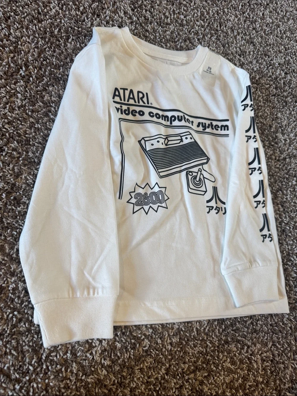 GAP White Long Sleeve Atari Graphic Tee with Red Accent